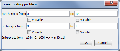 Linear scaling problem dialog